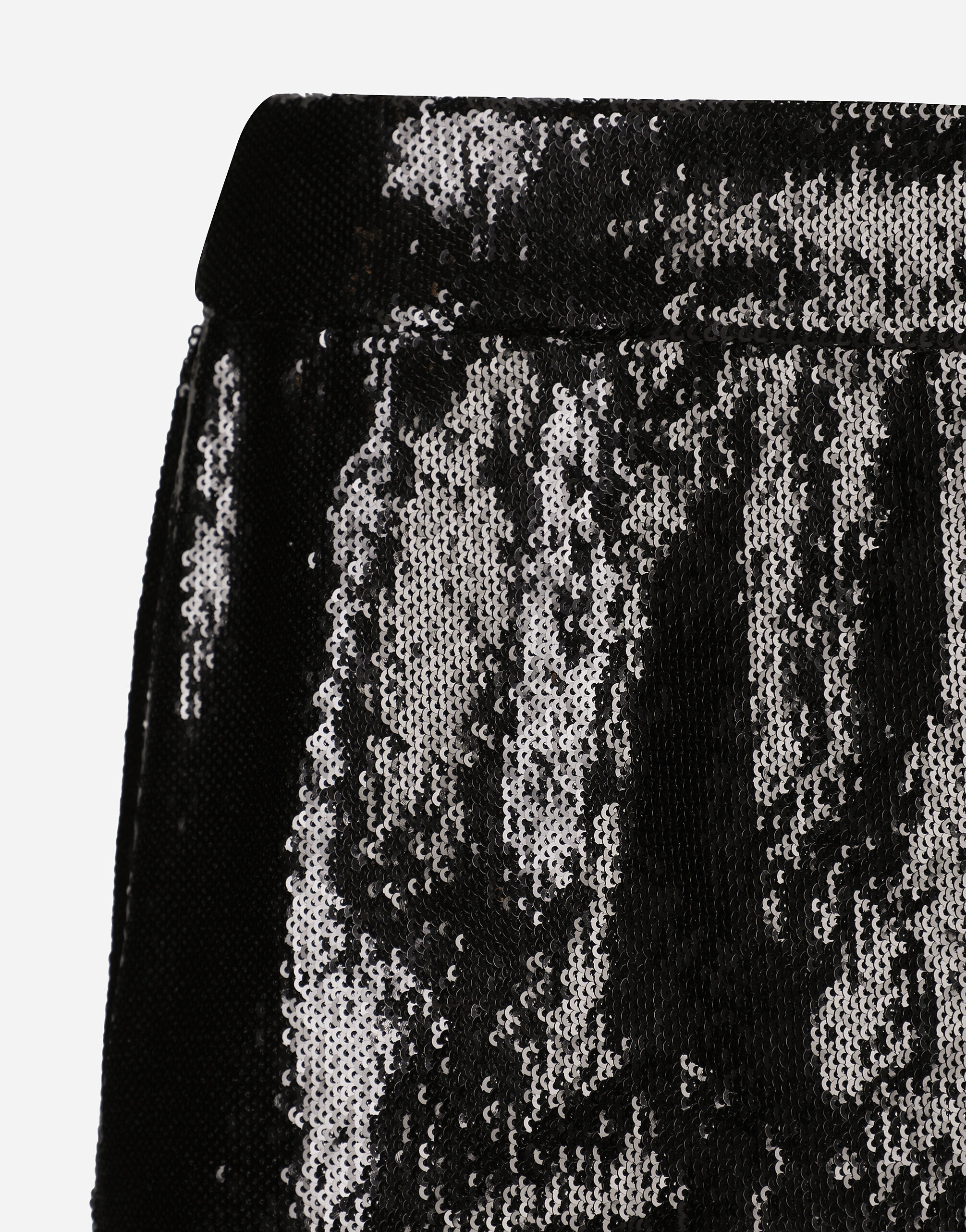 ミニスカート DOLCE  GABBANA Women Mini Skirts F4CWOTFLSIMN0000 Black Miniskirt with micro-sequin embellishment in Black for Women