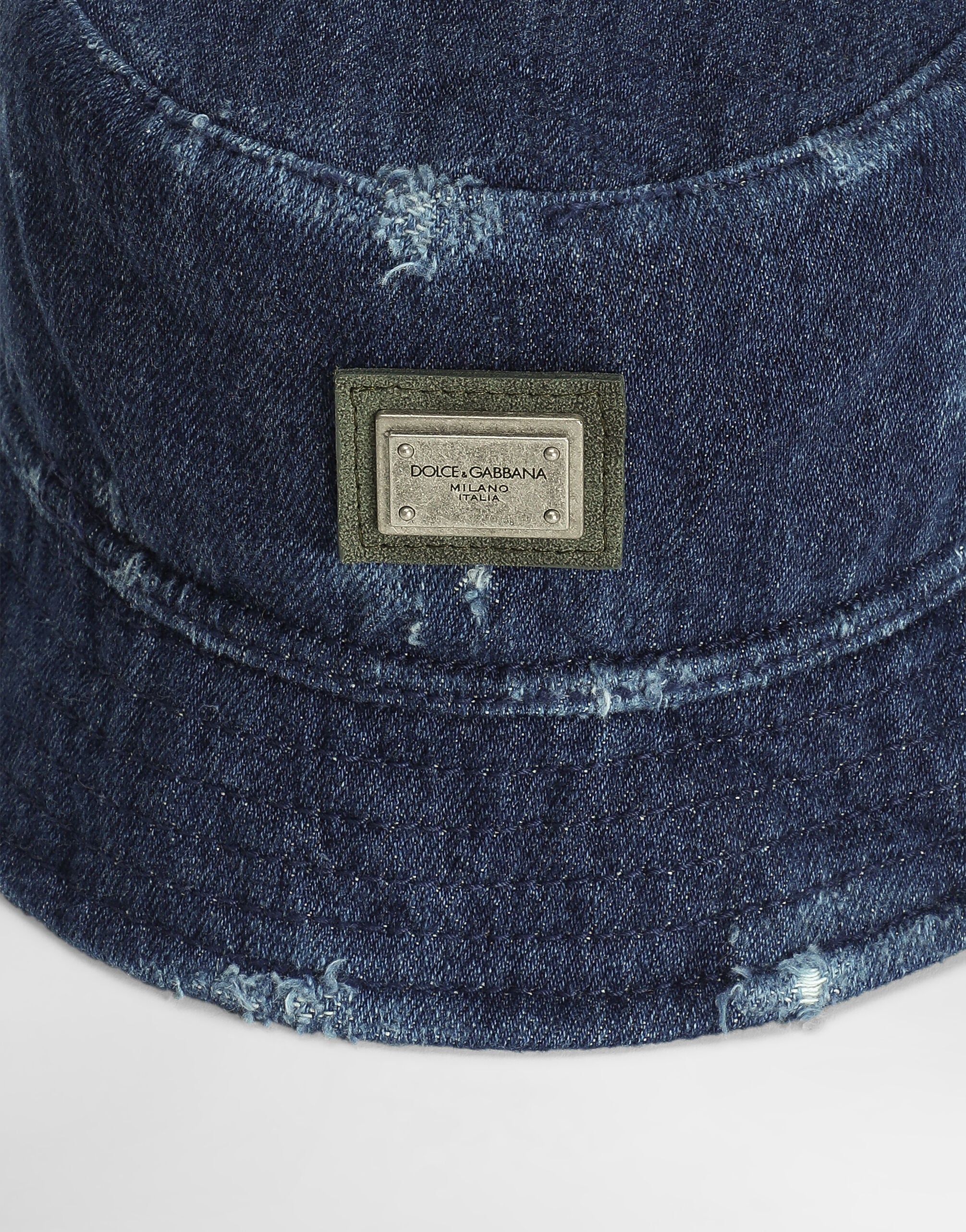 Bucket hat with dolce&gabbana logo plate in Multicolor for Boys