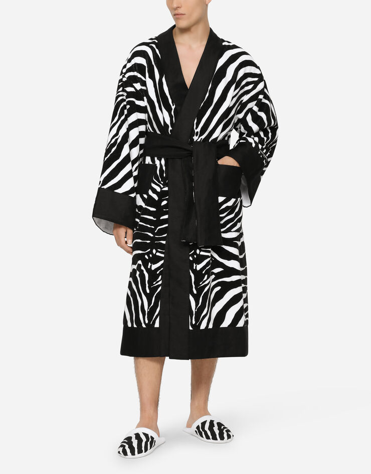 Dolce & Gabbana Terry Cotton Bath Robe Multicolor TCF010TCAH7