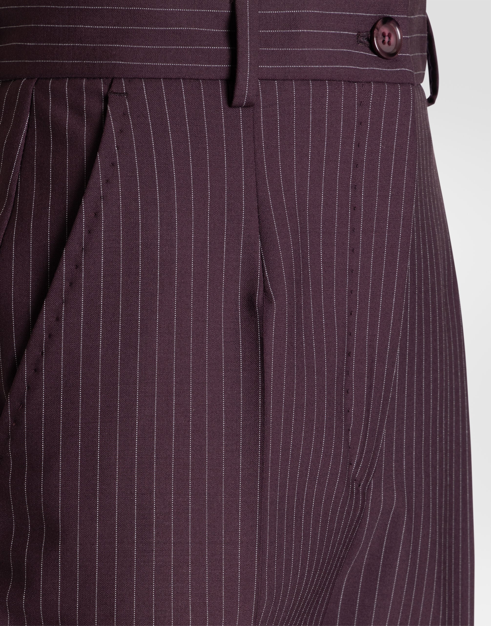 Pinstripe wool trousers - thumbnail 8