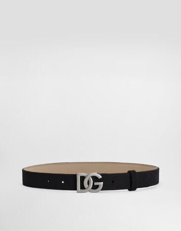 Dolce & Gabbana Canvas and calfskin logo belt Multicolor EC0083A0069