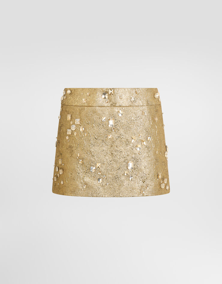 Dolce & Gabbana Jacquard skirt with embroidery Dolce & Gabbana Jacquard skirt with embroidery Multicolor F4DE8ZGDD0V