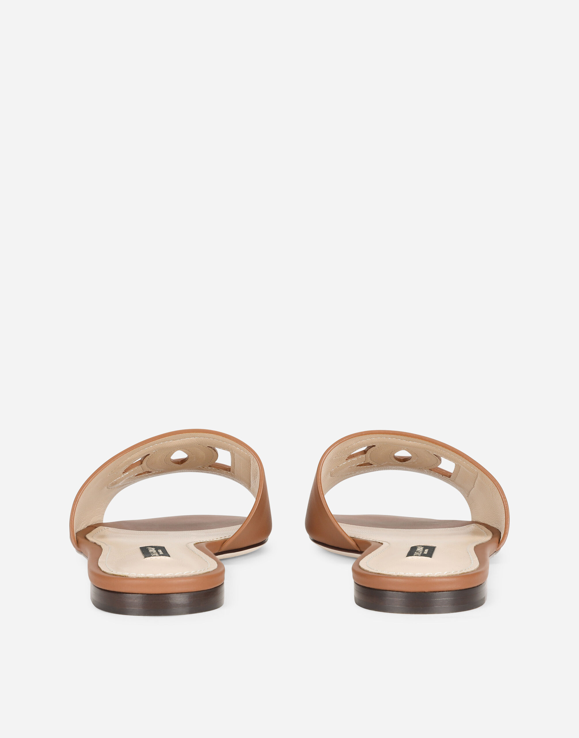＊DOLCE & GABBANA＊ DG MILLENNIALS スライドサンダル Nappa mordore slides with DG Millennials logo in Silver for