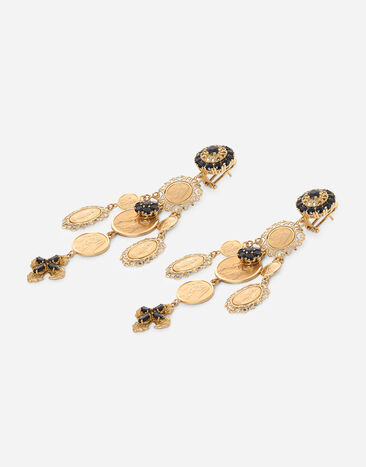 Dolce & Gabbana Sicily Earrings 18kt yellow gold and black sapphires Gold WEDS9GWSLE5