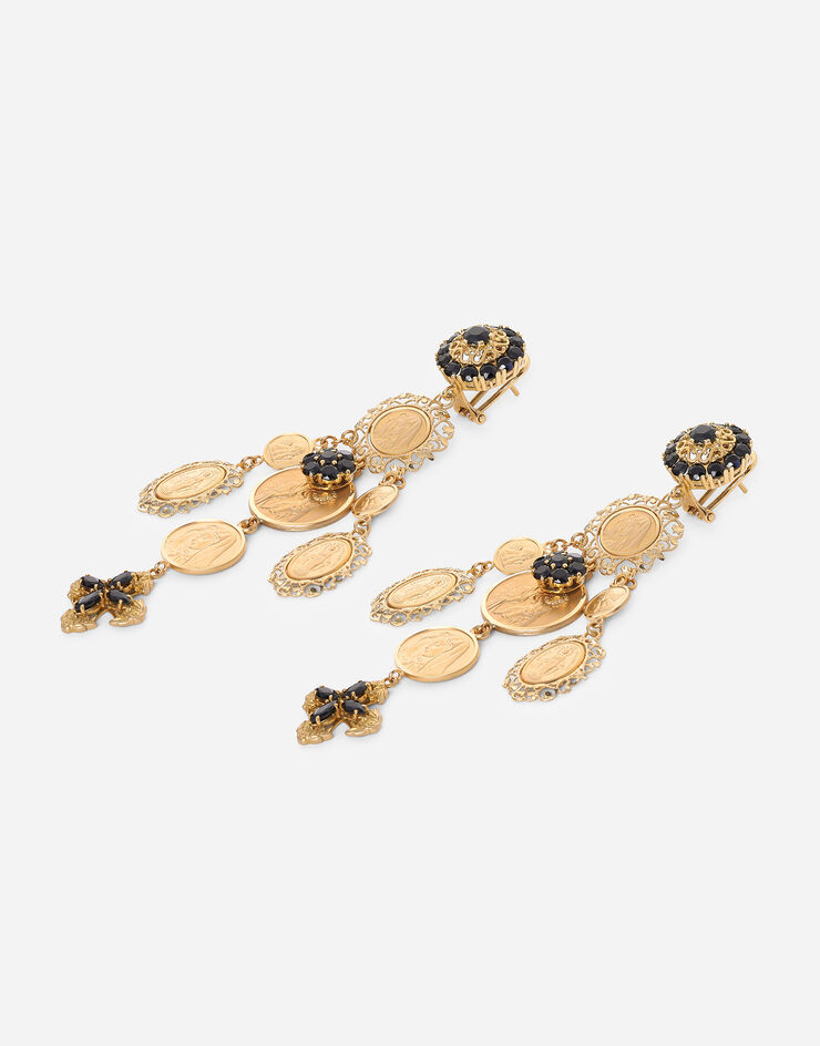 Dolce & Gabbana Ohrclips Sicily aus 18-karätigem Gelbgold mit Medaillons GOLD WEDS9GWSLE5