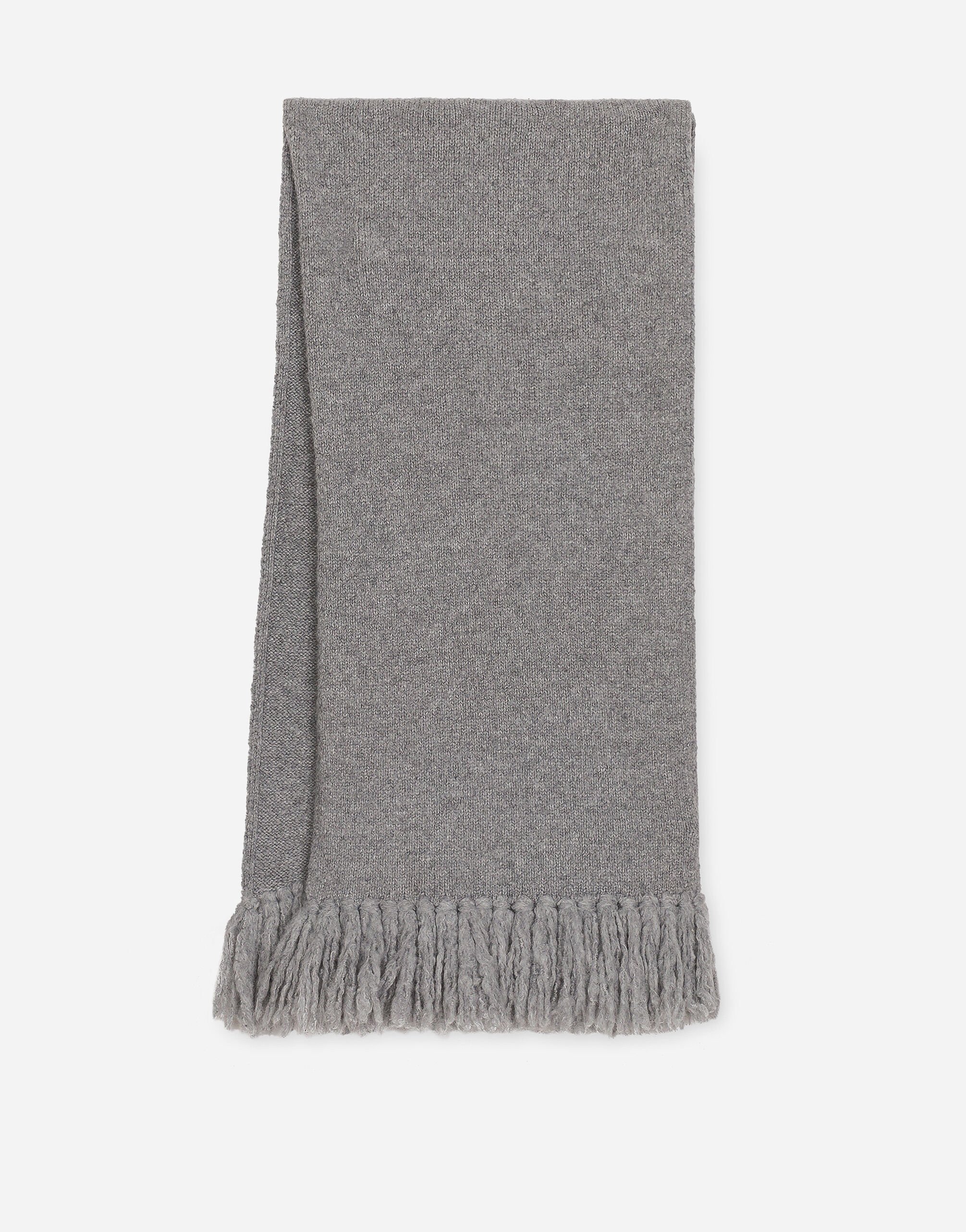 Dolce & Gabbana Stretch technical wool knit scarf Grey FG108AFLRDA