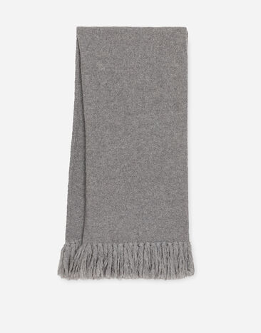 Dolce & Gabbana Stretch technical wool knit scarf Grey CR1550AN191