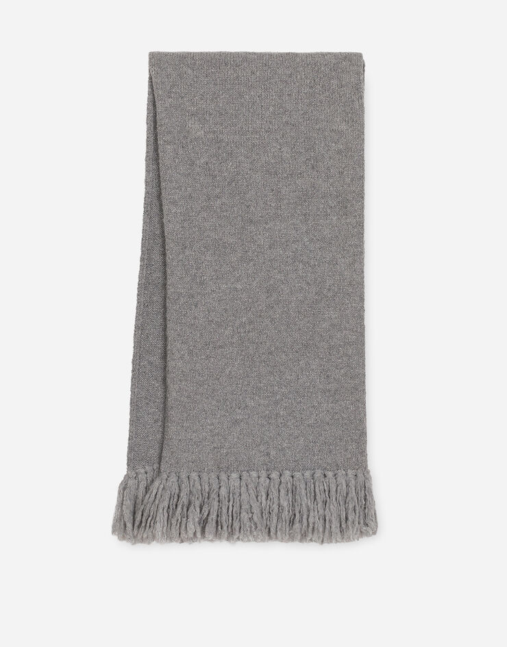 Dolce&Gabbana Stretch technical wool knit scarf Grey GXR11TJFMK7