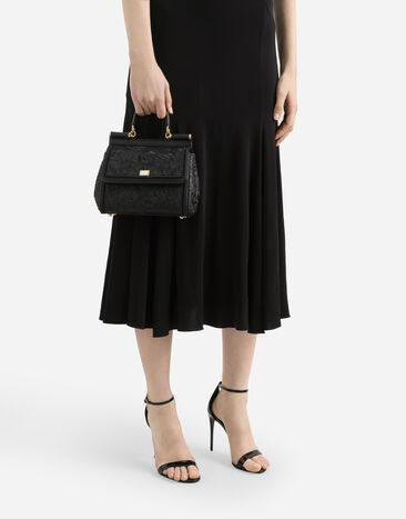 Dolce & Gabbana Petit sac Sicily en veau nappa plongé Noir BB6003B6I38