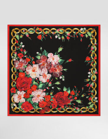 Dolce & Gabbana Rose-print silk twill foulard (90x90) Print FN090RGDC4Z