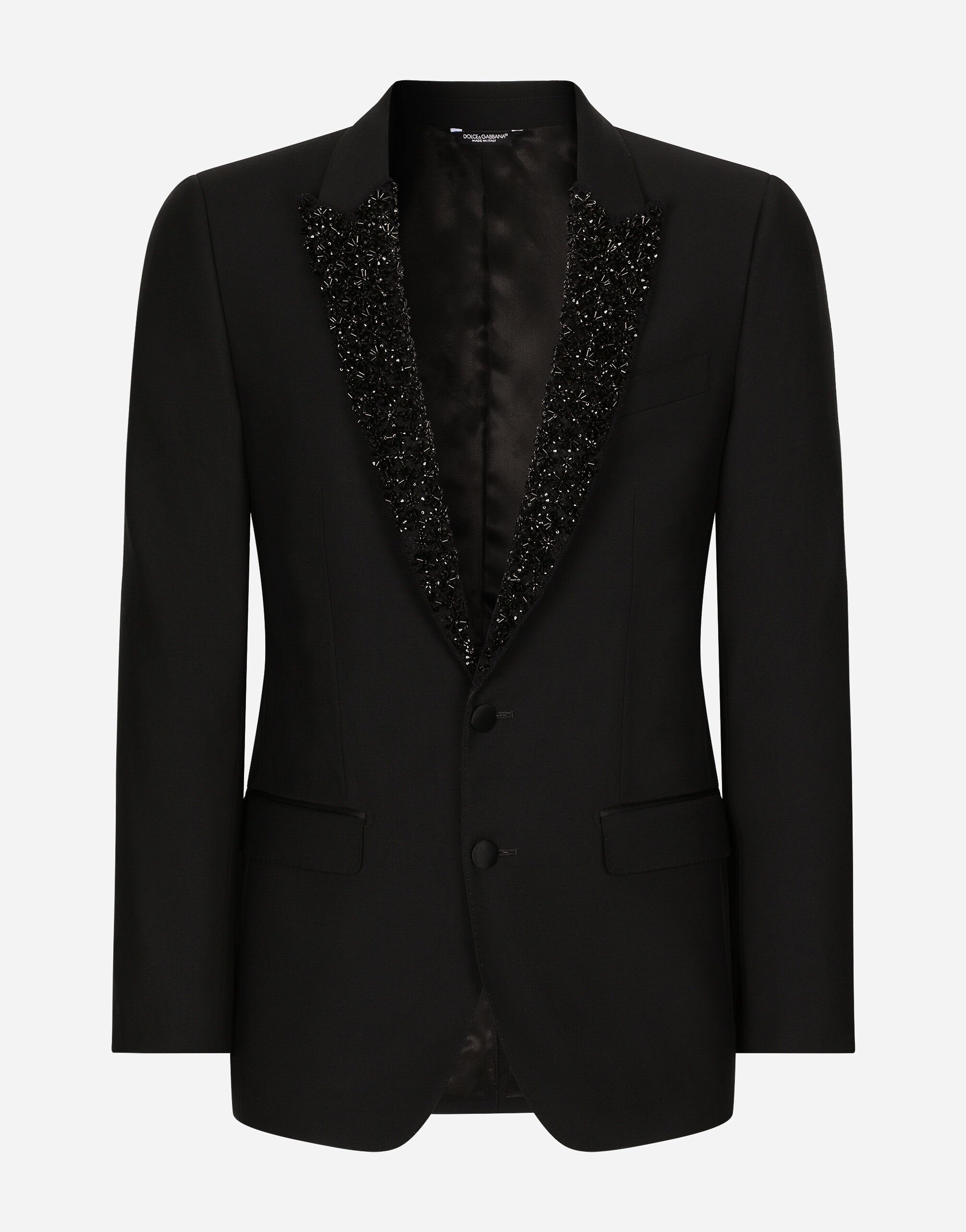 Dolce & Gabbana Chaqueta Martini de botonadura sencilla con solapas bordadas Negro G5LQ3TGH460
