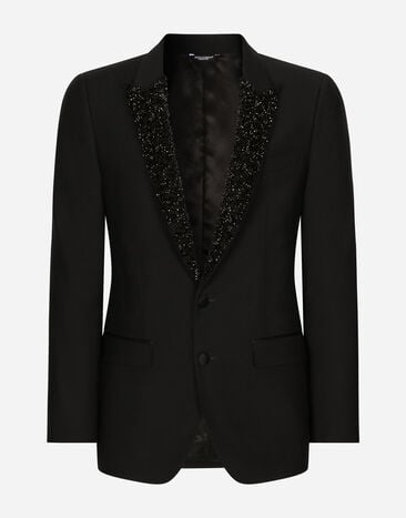Dolce & Gabbana Single-breasted Martini-fit jacket with embroidered lapels Black GVCRATIS1RF