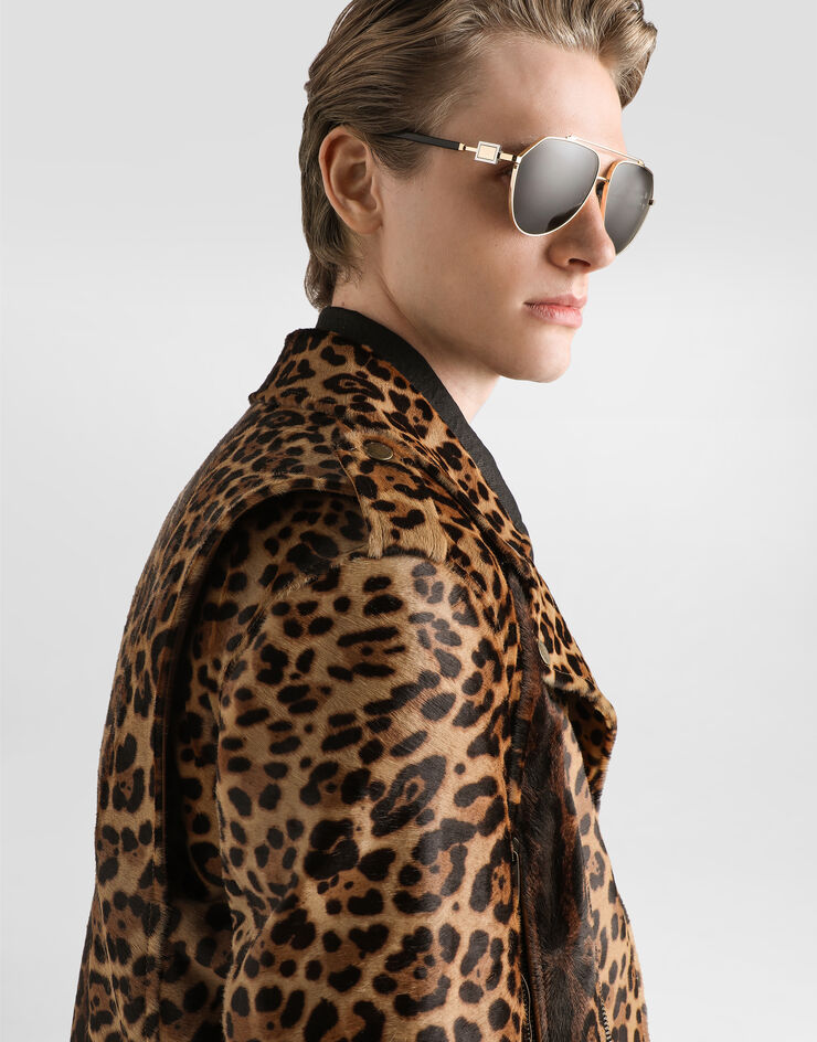 Dolce & Gabbana Calfskin biker jacket Multicolor G9ATTLHULXR