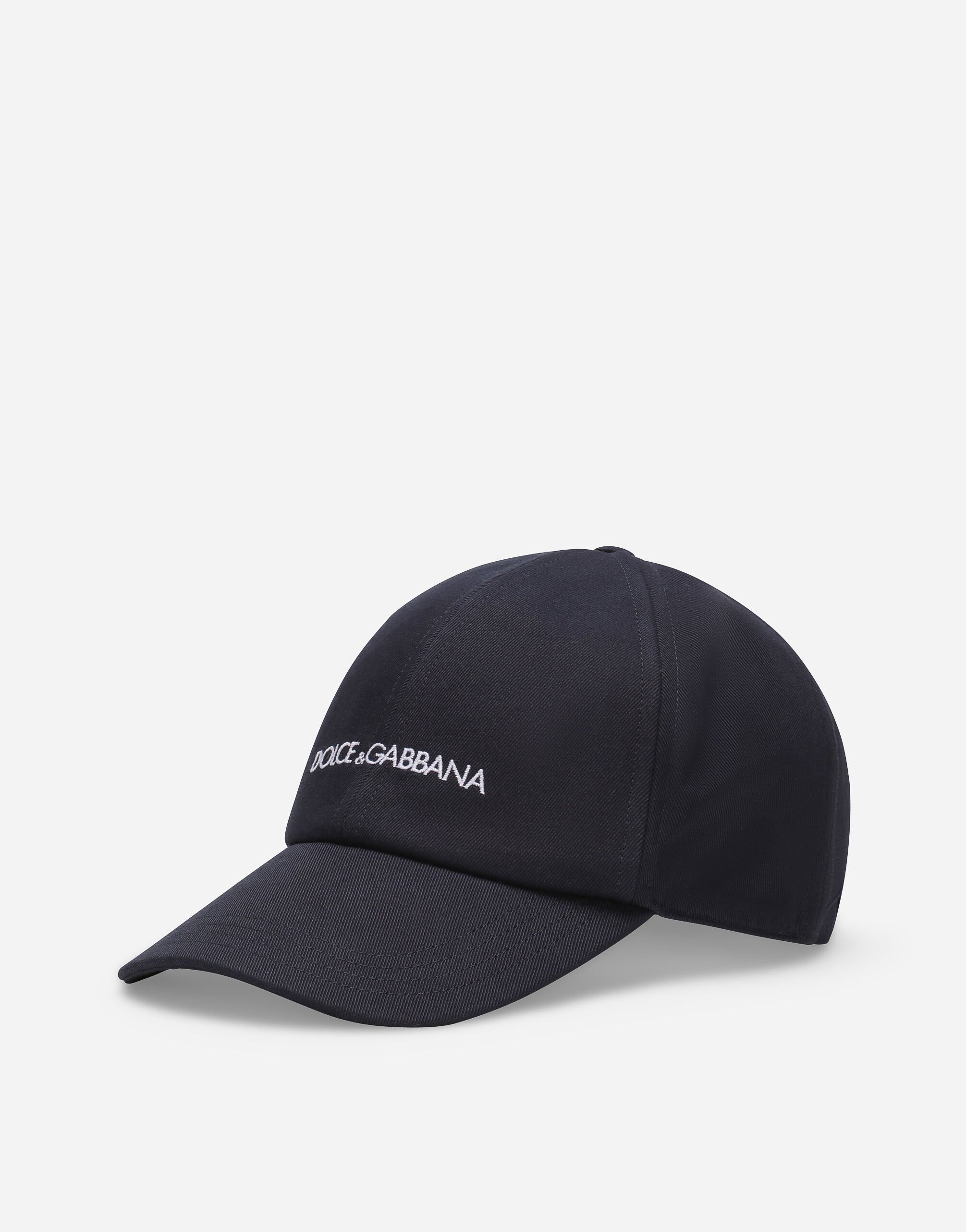 Dolce & Gabbana Cotton baseball cap with Dolce&Gabbana logo Blue CS2215AN994