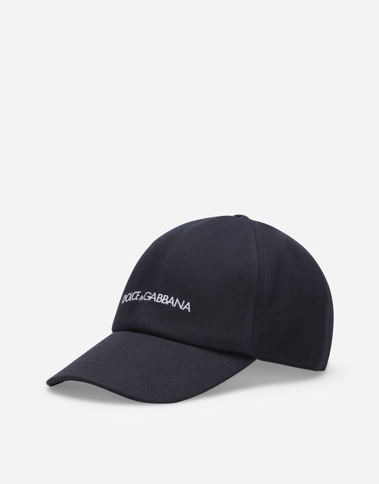Dolce & Gabbana Cotton baseball cap with Dolce&Gabbana logo Blue GH886ZGH207