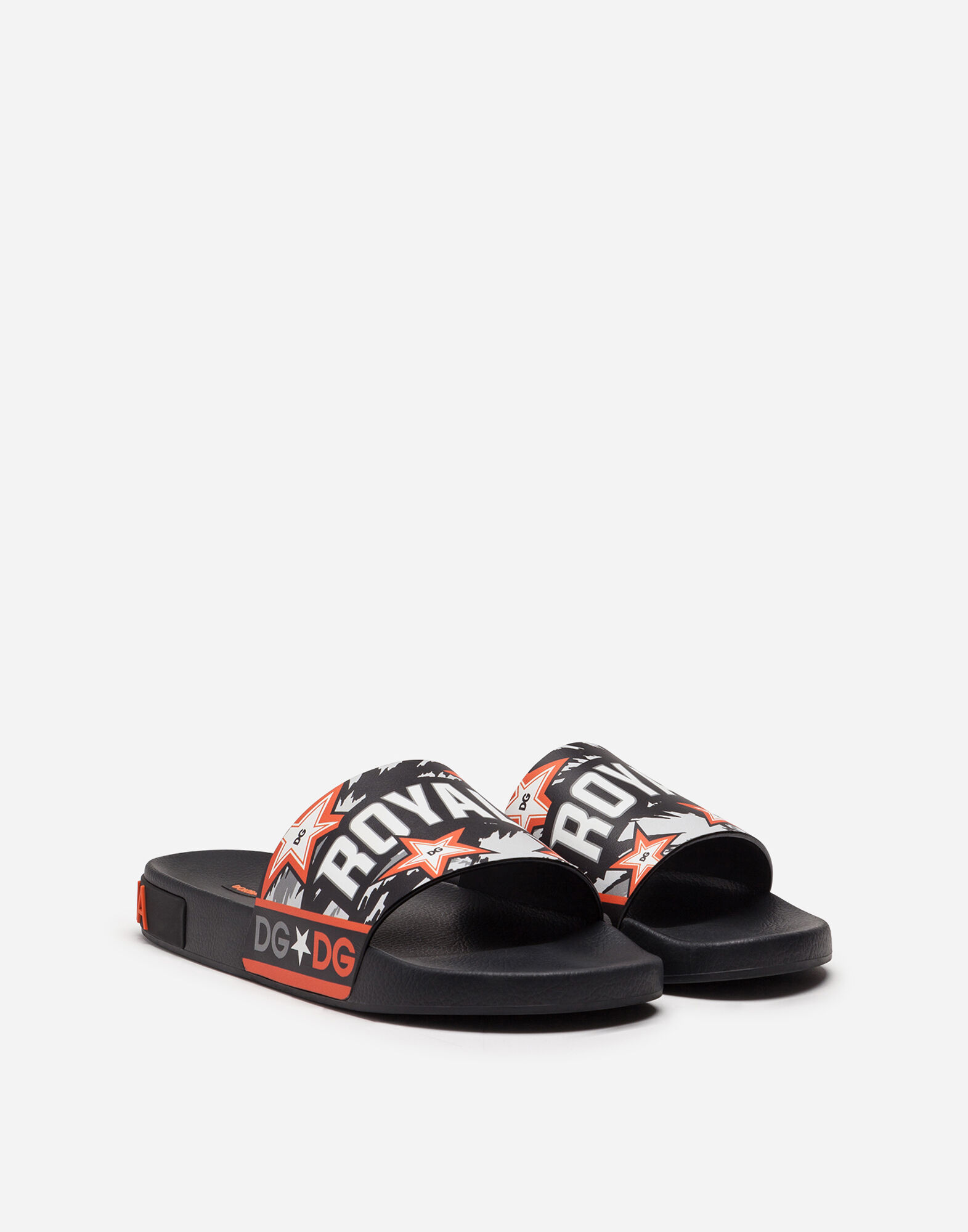 送関込☆【Dolce & Gabbana】DG ビーチウェア スライドサンダル ブラックのウィメンズ スライドサンダル カーフスキン DGロゴ