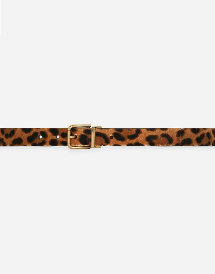 Dolce & Gabbana Ремень из ворсовой кожи с леопардовым принтом разноцветный BC4458AX621