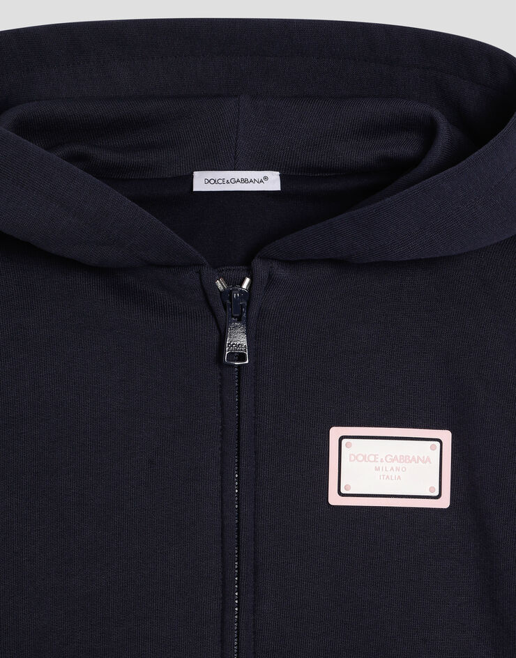 Dolce & Gabbana Jersey hoodie with logo Blue L5JWAMG7NNW