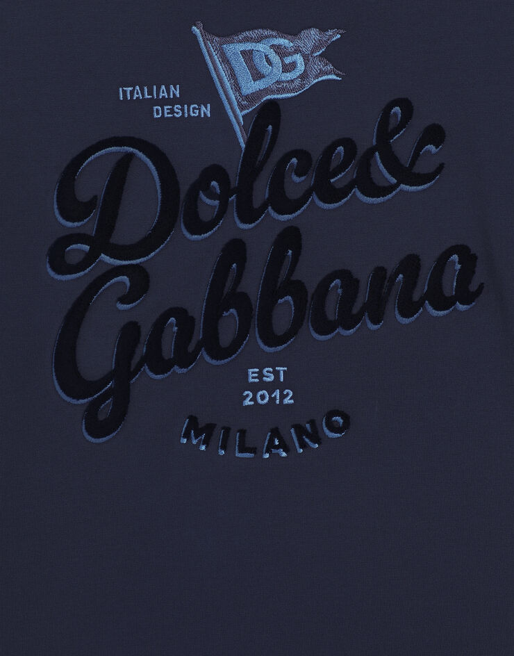 Dolce & Gabbana Camiseta de punto con logotipo Dolce&Gabbana Blue L4JTHVG7OJ1