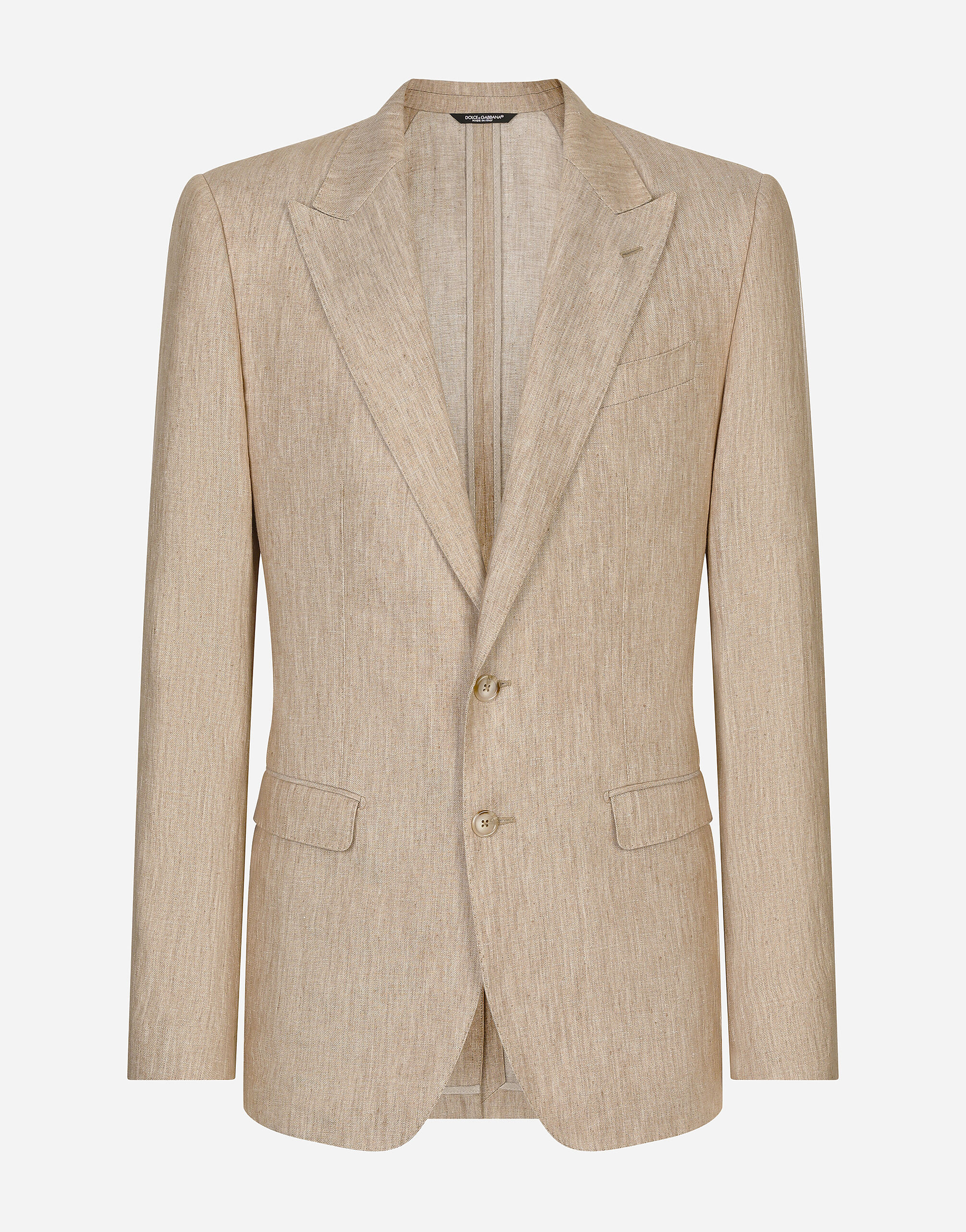 Dolce & Gabbana Single-breasted linen Taormina jacket Beige G2SV7THLMGE