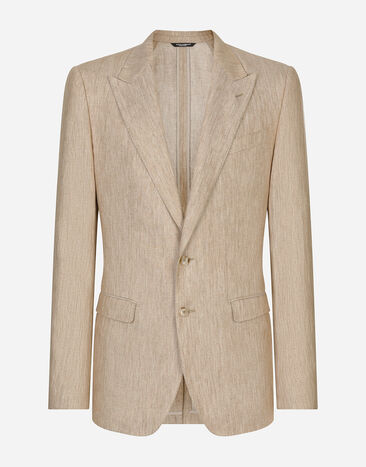 Dolce & Gabbana Single-breasted linen Taormina jacket Beige G2SV7THLMGE