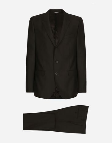 Dolce & Gabbana بدلة حرير وصوف بقصة مارتيني أسود GK0RMTGG059