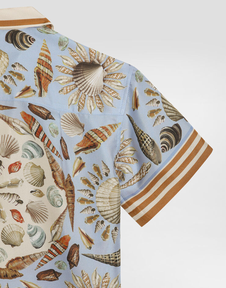 Dolce & Gabbana Shell-print short-sleeved twill shirt Multicolor L43S81HI1ZB