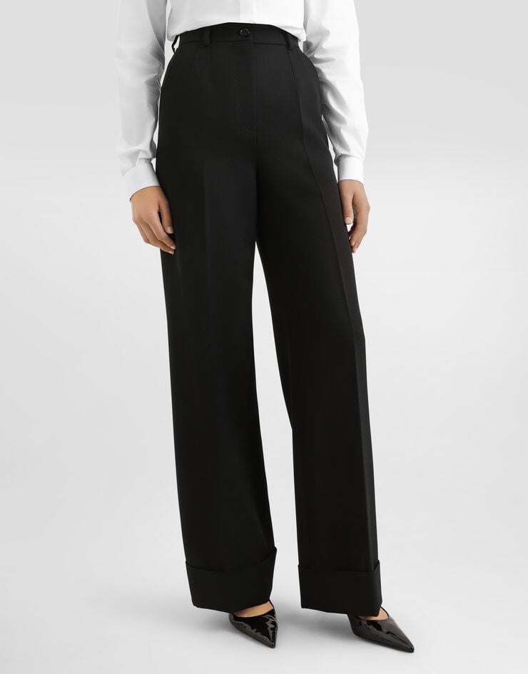 Dolce & Gabbana Wool gabardine trousers Black FTBM0TFU2OW
