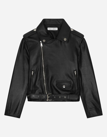 Dolce & Gabbana Leather biker jacket Purple L52E36FMTAC