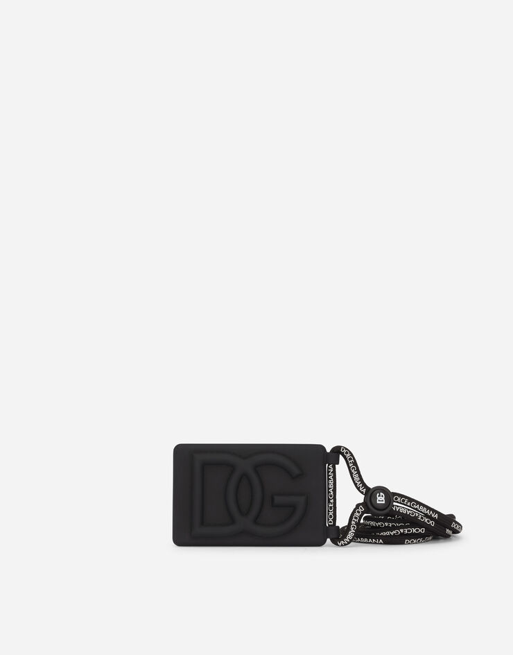 Dolce & Gabbana Porte-badge en caoutchouc avec logo en relief Noir BP3237AG816