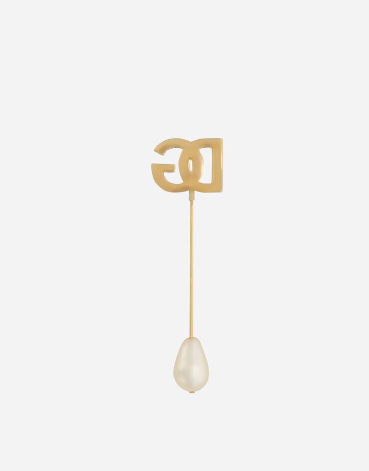 Dolce&Gabbana Brooch with pearl and DG logo Gold WPP6X1W1111