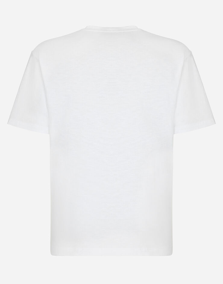 Dolce & Gabbana T-Shirt aus Baumwolle mit Dolce&Gabbana-Logo White G8PN9TG7M8F