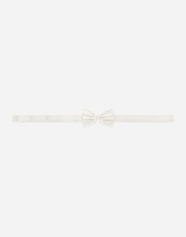 Dolce & Gabbana Silk bow tie with mother-of-pearl DG logo Multicolor LNJA88II7HQ