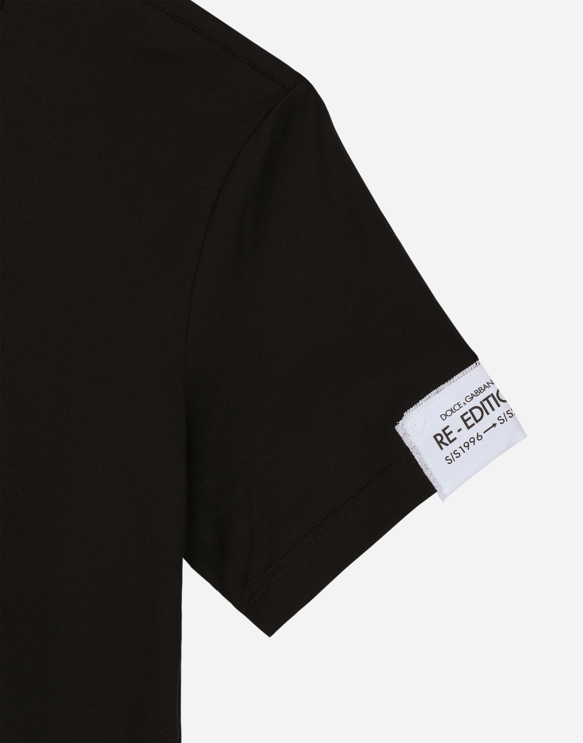 【DOLCE GABBANA】ラウンドネックTシャツ コットン パッチ ブラックのメンズ ラウンドネックTシャツ コットン パッチ