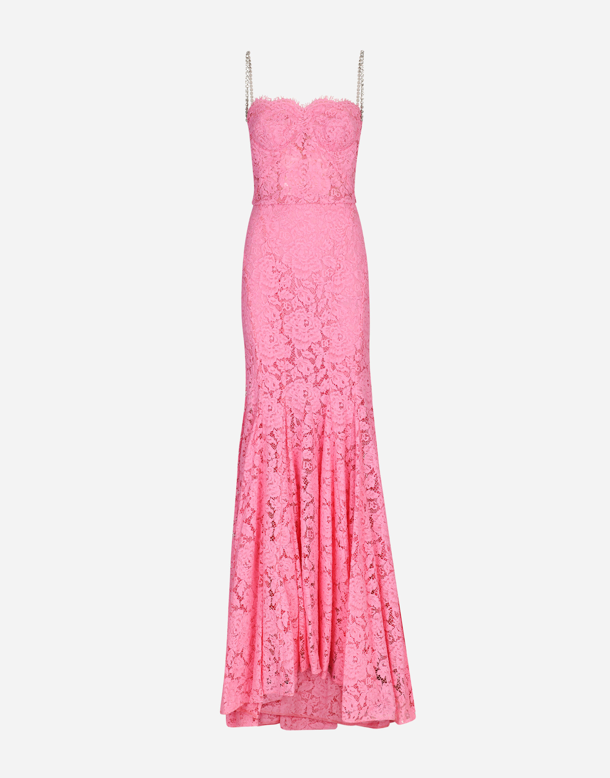 Long branded stretch lace dress Dolce Gabbana