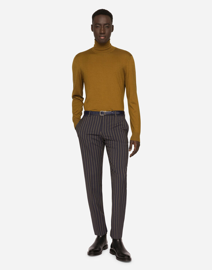 Dolce & Gabbana Cashmere and silk turtle-neck sweater Beige GXL03TJDMS4