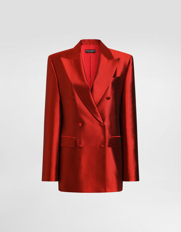 Dolce & Gabbana Double-breasted mikado shantung jacket Red F29UUTFU116