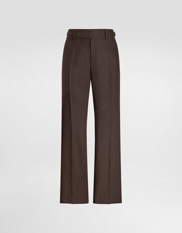 Dolce & Gabbana Classic linen trousers Brown GP110TFU4MC
