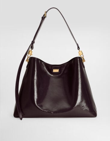 Dolce & Gabbana Large Vittoria calfskin shoulder bag Bordeaux BB7942AZ000