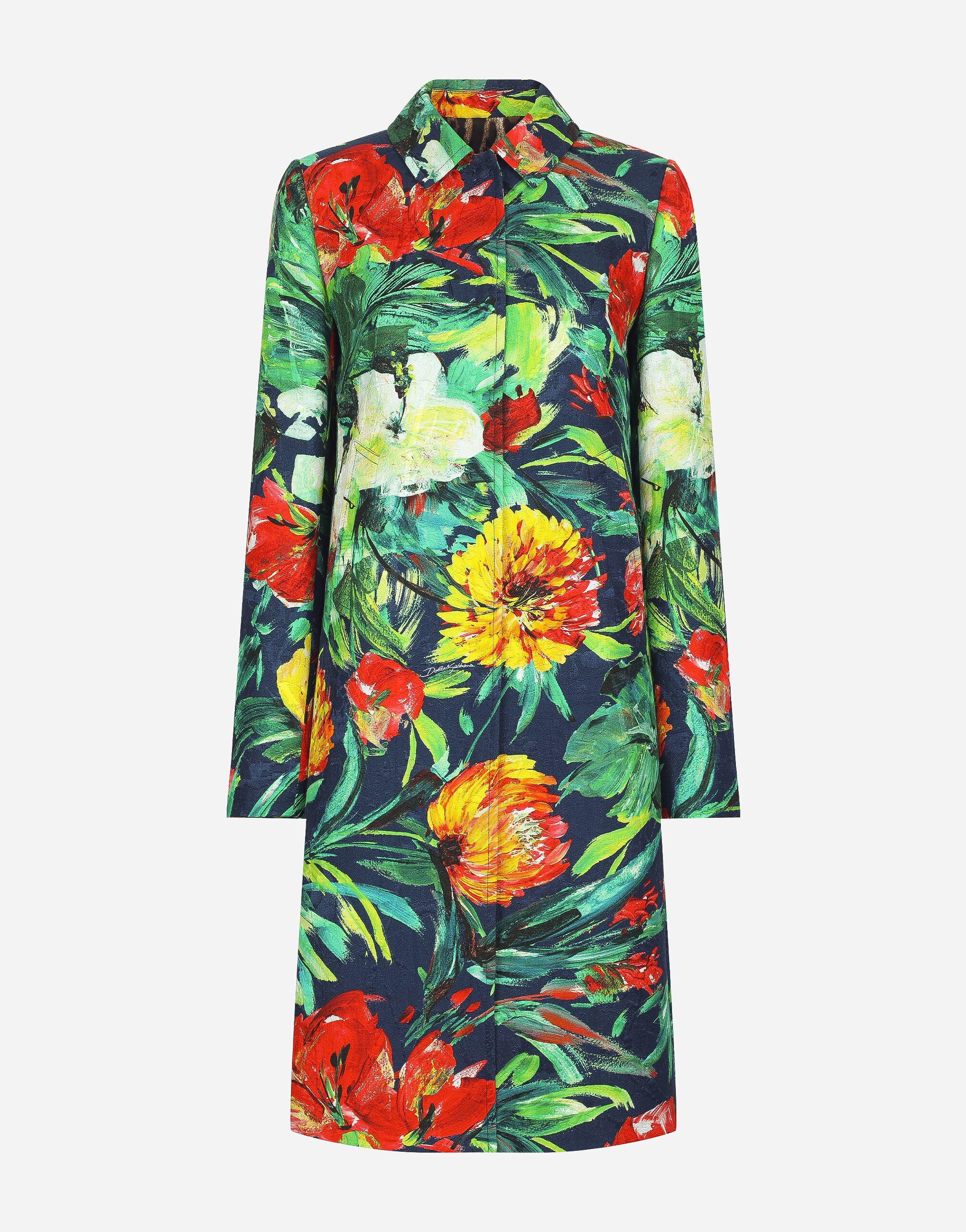 Dolce & Gabbana Bloom-print brocade coat Print F0E1YTIS1VH