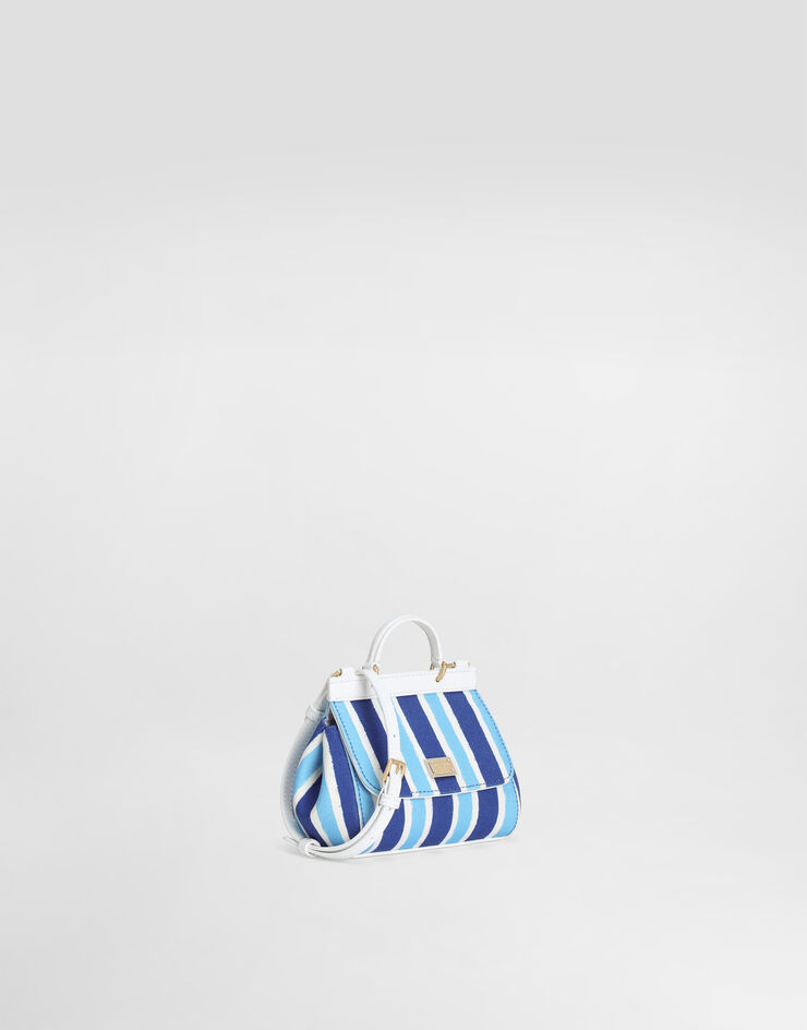 Dolce & Gabbana Canvas Sicily crossbody bag with striped print Azure EB0003AD591