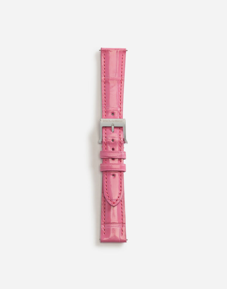 Dolce & Gabbana Alligator strap with buckle and hook in steel ROSE WSFE2LXLAC1