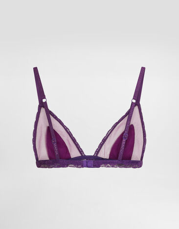 Dolce & Gabbana Satin and lace bra Purple O1F45TONP15