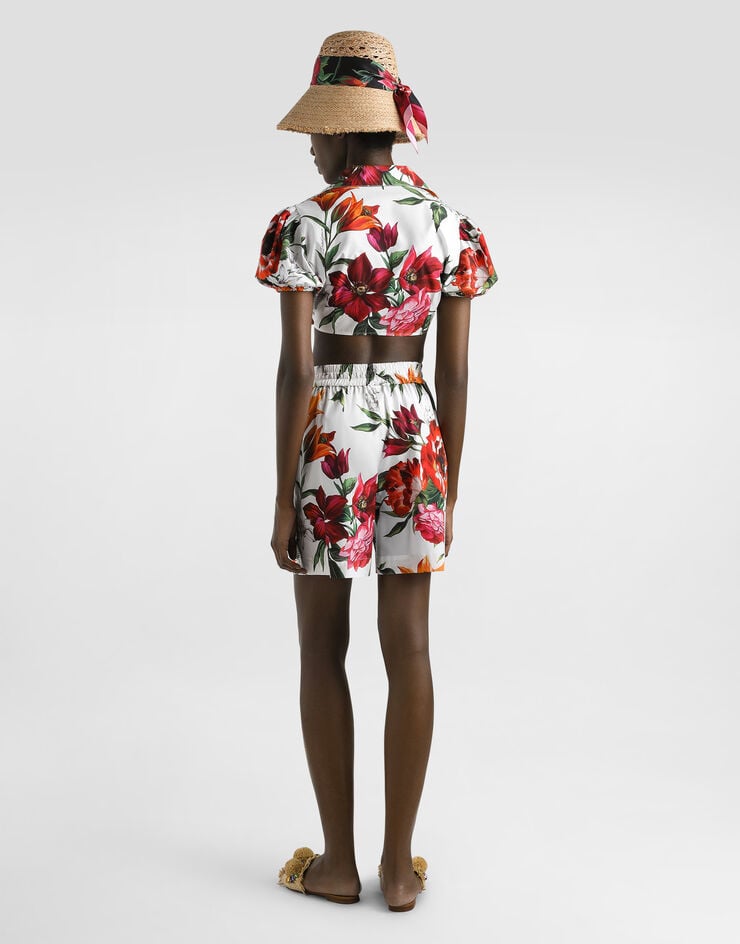 Dolce & Gabbana Short en popeline à imprimé fleurs Imprimé FTDBPTHS5TQ