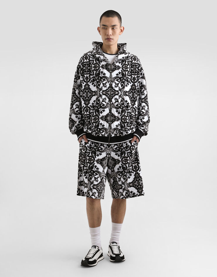 Dolce & Gabbana Majolica-print jacquard chenille hoodie Multicolor G9AYCTG7PGR