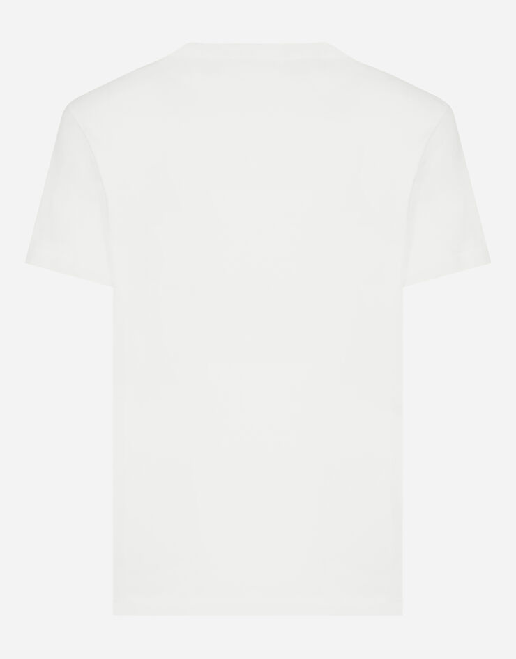 Dolce & Gabbana T-shirt cotone con logo embossing Bianco G8KBAZG7C7U