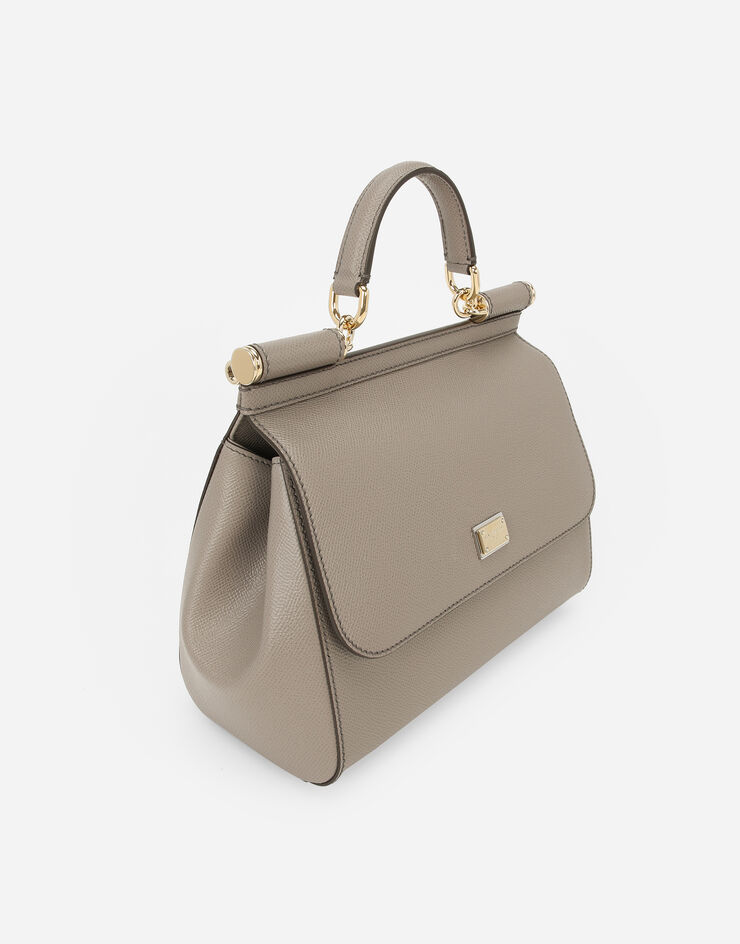 Dolce & Gabbana Medium Sicily handbag in dauphine leather Grey BB6002A1001
