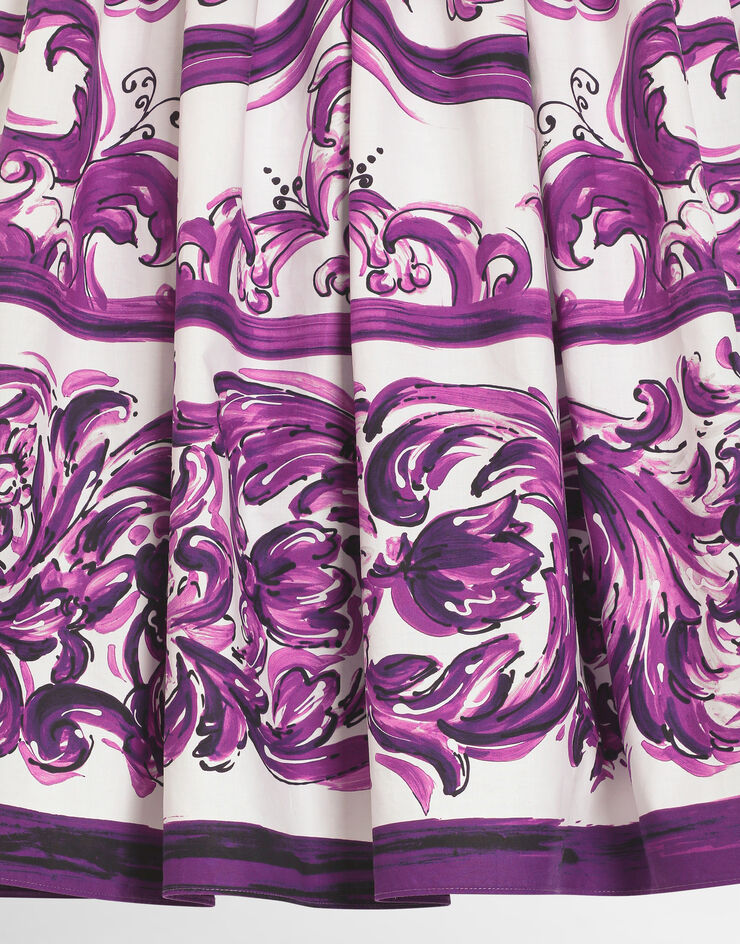 Dolce & Gabbana Majolica-print poplin dress Multicolor L54DH3FI5JP
