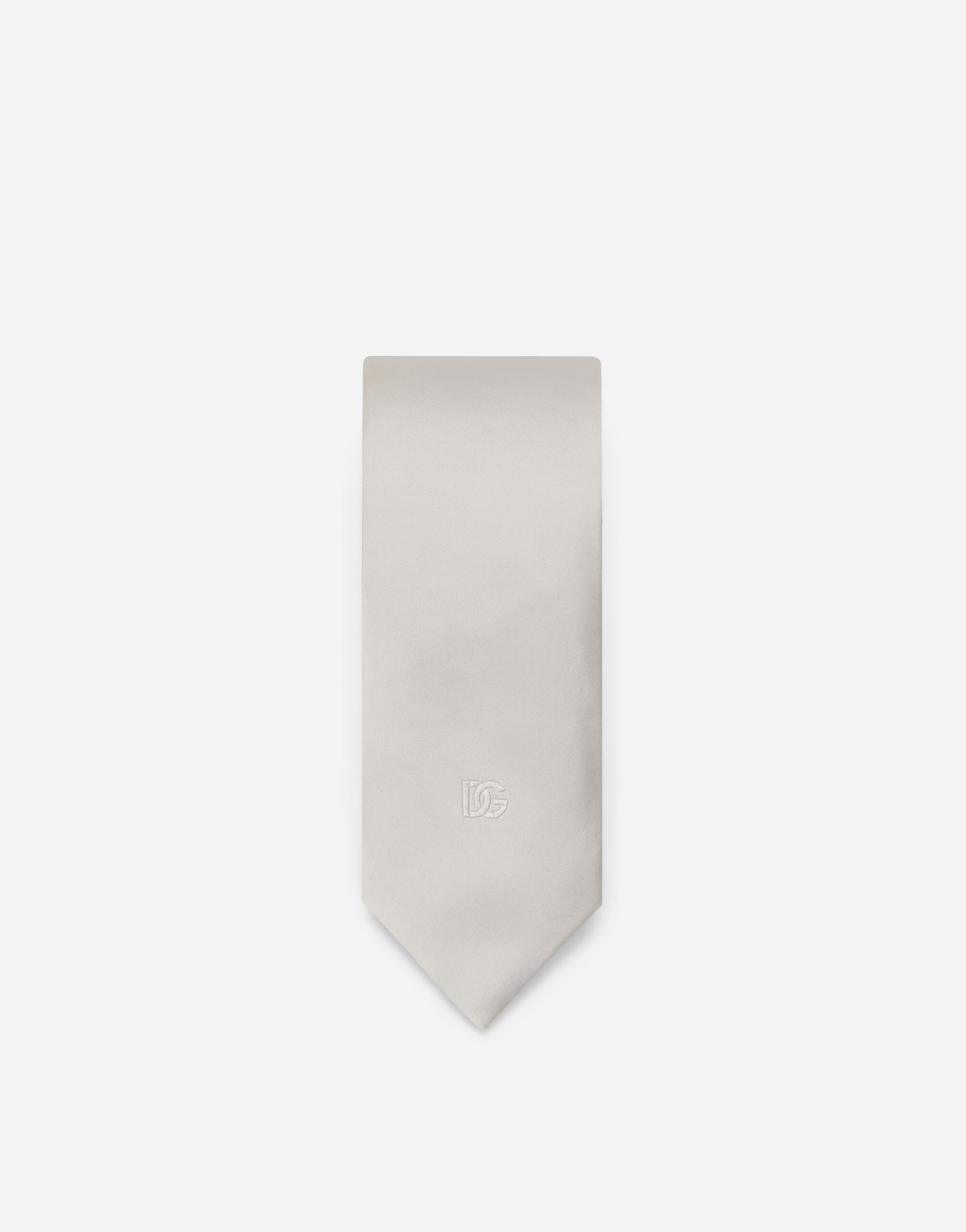 Silk tie with DG logo in White for Men | Dolce&Gabbana® US