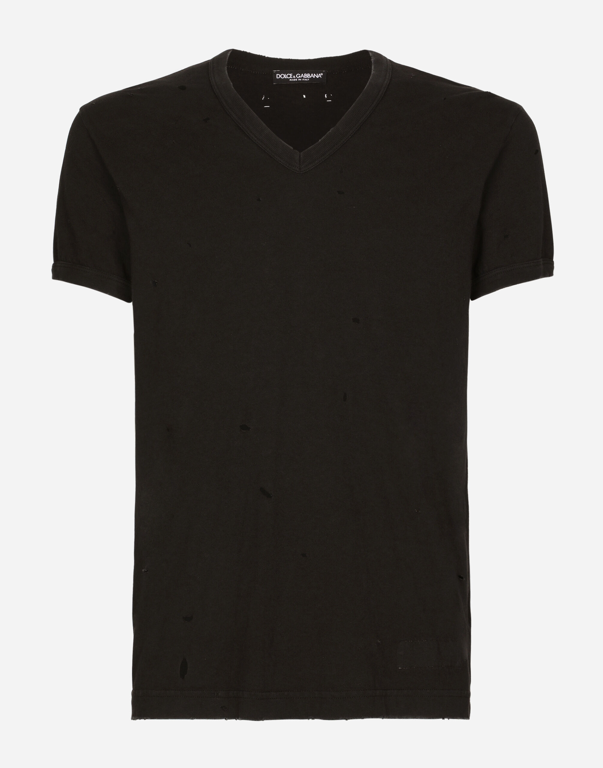 T SHIRT SCOLLO V in Black Dolce Gabbana